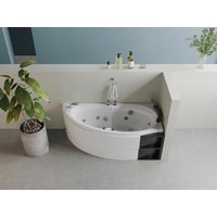 Whirlpool-Badewanne asymmetrisch - Weiß - Mit Ablagefächern - 1 Person - 150 x 100 cm - Ecke rechts - LUANA von Vente-unique