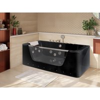 Whirlpool-Badewanne halb freistehend mit LED-Beleuchtung - Schwarz - DYONA Whirlpool-Badewanne halb freistehend mit LED-Beleuchtung - Schwarz - DYONA von Vente-unique