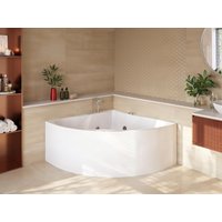 Whirlpool Eckwanne - 1 Person - 263 L - 135 x 135 x 57 cm - AGYNESS von Vente-unique