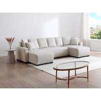 Wohnlandschaft mit Schlaffunktion - Stoff -Beige - LADAZIA II von Vente-unique