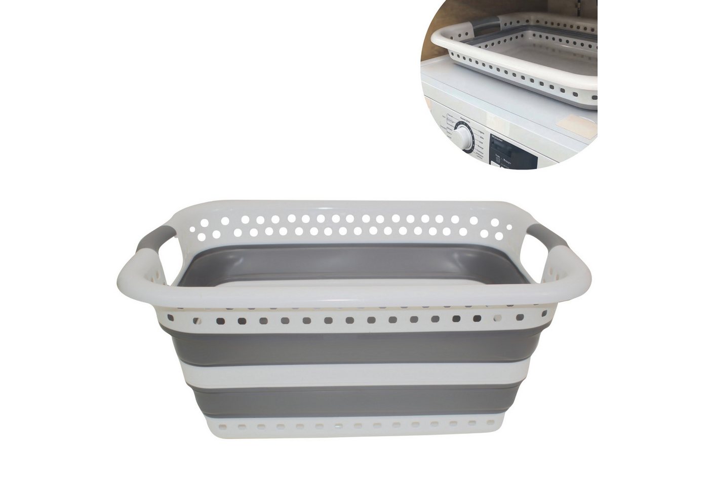 Venteo Ausziehwäschekorb Foldable Container (Spar Set, 1 St., 1er oder 2er Pack), Wäschekorb, einziehbar, 40 L, 60x44x25 cm von Venteo