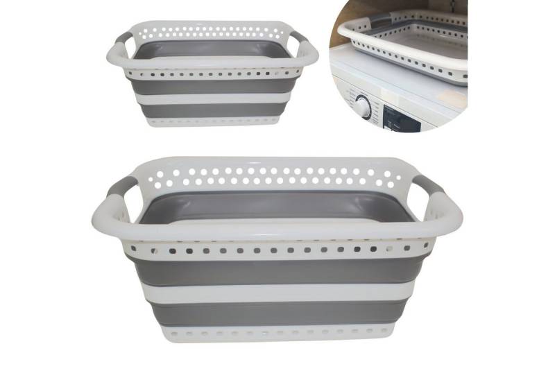 Venteo Ausziehwäschekorb Foldable Container (Spar Set, 2 St., 1er oder 2er Pack), Wäschekorb, einziehbar, 40 L, 60x44x25 cm von Venteo