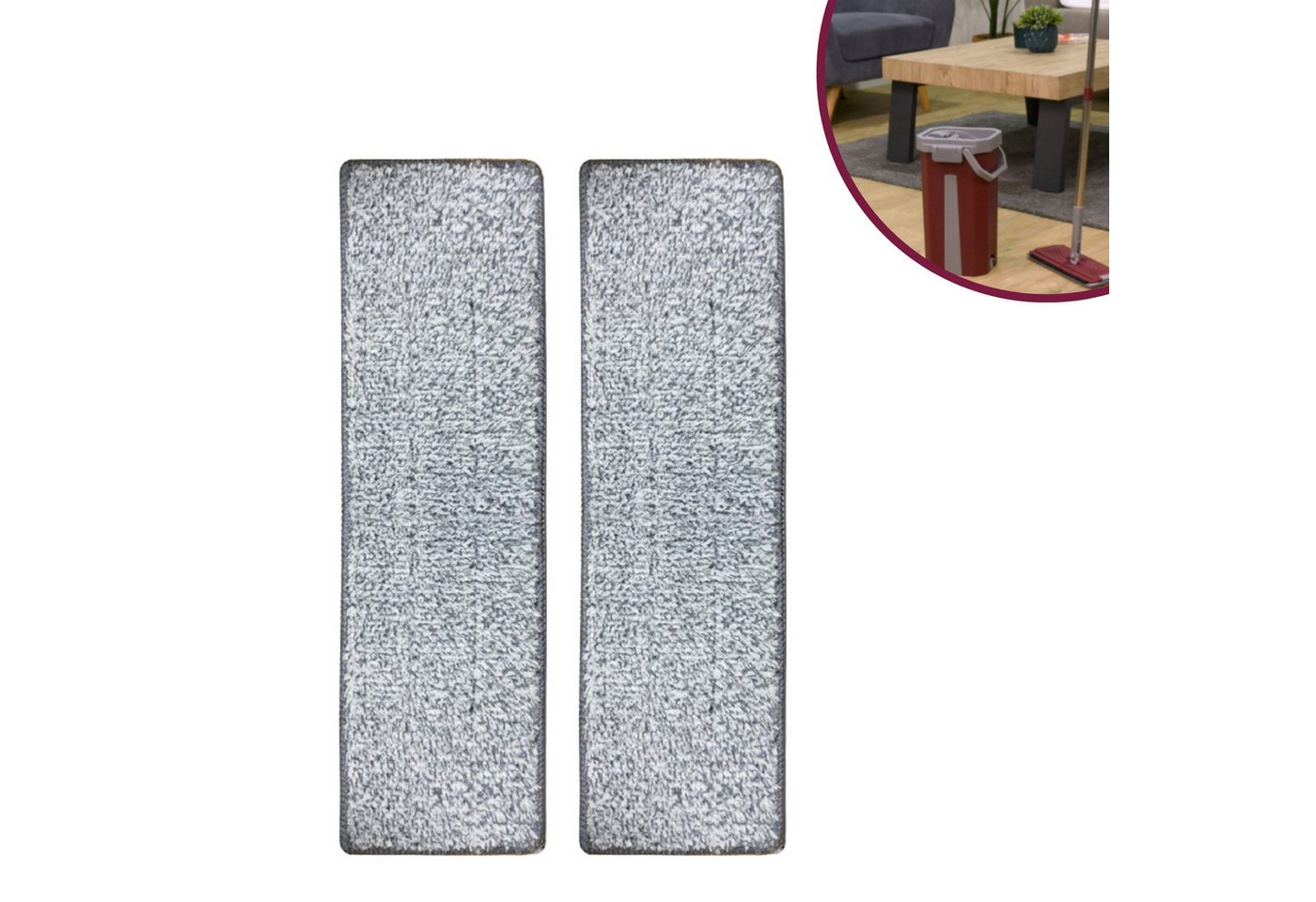 Venteo Balai Clean & Dry Mop Ersatzmatten Wischbezug (Polyester, 33x12.5 cm, Spar-Set, 2-tlg., 2er oder 4er Pack, Ersatzpads, Microfaser Wischmop Matten - selbstreinigendes Wischsystem) von Venteo