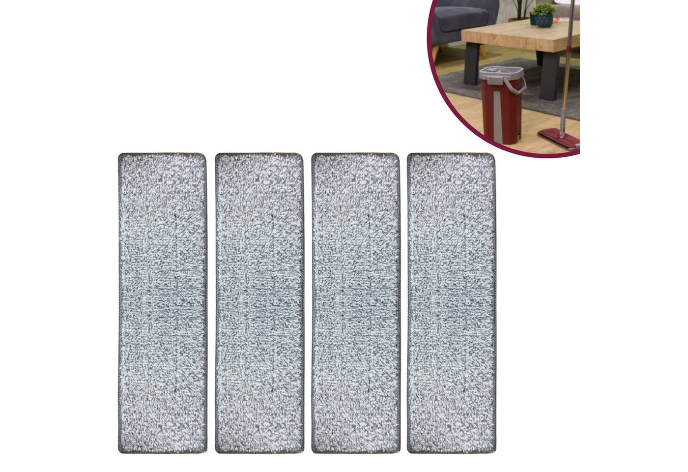 Venteo Balai Clean & Dry Mop Ersatzmatten Wischbezug (Polyester, 33x12.5 cm, Spar-Set, 4-tlg., 2er oder 4er Pack, Ersatzpads, Microfaser Wischmop Matten - selbstreinigendes Wischsystem) von Venteo