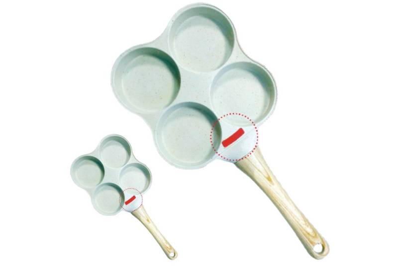 Venteo Crêpepfanne Kitchenpro 4er Pancake Pfanne, Aluminium (Spar Set, 2-tlg., 1er oder 2er Pack), Pancakepfanne mit Temperaturanzeige, Marmorstein Antihaftbeschichtung von Venteo
