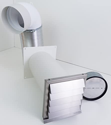 ENERGIESPAR MAUERKASTEN ROHR SET Ø125 MIT ZWEI RÜCKSTAUKLAPPEN, ANSCHRAUBBAR von VentilationNord