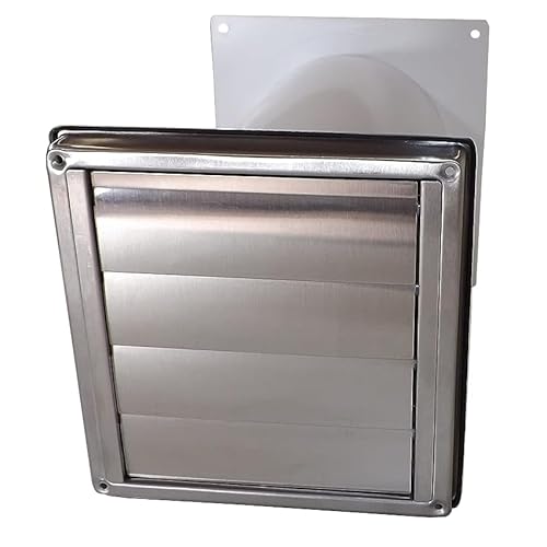 VentilationNord Mauerkasten 150 mit Rückstauklappe für Dunstabzug | Edelstahl-Wetterschutz-Lüftungsgitter mit Wandabdichtung | mit Insektenschutzgitter | Teleskoprohr Ø 150 von VentilationNord