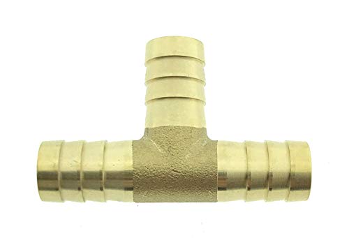 Ventilkappenkönig Messing T-Stück Druckluft Schlauchverbinder 6mm 8mm 10mm 12mm (10mm) von Ventilkappenkönig