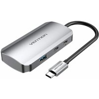 USB-C auf USB-C Dockingstation - 3x USB3.0, PD 0,15m grau - USB-C, 3x USB3.0, 2x USB-C von Vention