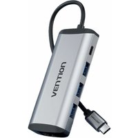 USB-C auf USB-C Dockingstation - 3x USB3.0, PD 0,15m - grau microSD- und SD-Kartenleser USB-C auf USB-C Dockingstation - 3x USB3.0, PD 0,15m - grau microSD- und SD-Kartenleser von Vention