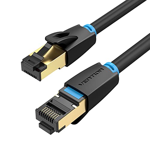 Cat 8 LAN Kabel 1M-VENTION Netzwerkkabel Patchkabel Kurz Ethernet Kabel Lankabel 40Gbps Hochgeschwindigkeits 2000MHz S/FTP POE Gigabit RJ45 Vergoldeter für PS4/5, Xbox One, Router, TV, Switch, Modem von VENTION