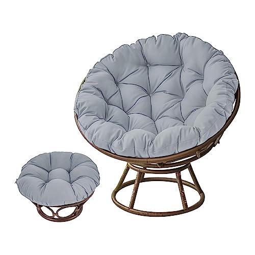 Ventouse Überfülltes Papasan Stuhlkissen, Outdoor Stoff Schaukel Rattan Stuhlkissen, Übergroßes Rundkissen Dick Bequemes Übergroßes Papasan Pad (Color : Gray, Size : 60 * 60cm) von Ventouse