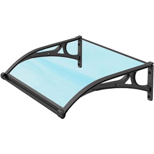 Ventouse Vordach für Haustür 120 x 80 cm, Robuste Überdachung aus Aluminium und Polycarbonat, Transparentes Pultbogenvordach für optimalen Schutz vor Witterungseinflüssen(C,80X150cm) von Ventouse