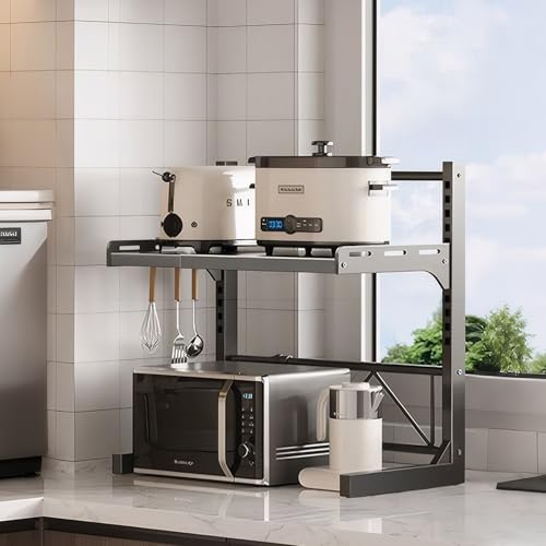 Verstellbares Mikrowellenregal Multifunktional für Küchenorganisation: 2 Stufig Mikrowelle Ständer Regal Höhen und Längenverstellbares mit Messerhalter Schneidebrettständer Besteckkorb (2-Stufig) Verstellbares Mikrowellenregal Multifunktional für Küchenorganisation: 2 Stufig Mikrowelle Ständer Regal Höhen und Längenverstellbares mit Messerhalter Schneidebrettständer Besteckkorb (2-Stufig) von Ventouse