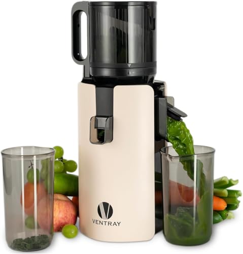 Ventray Ginnie Entsafter | Slow Juicer mit 120 mm Einfüllschacht | 1.2 L Füllvolumen | Doppelte Filterung | BPA-frei | 250W | Einfache Reinigung | Entsafter für Ganze Gemüse und Obst – Elfenbein Ventray Ginnie Entsafter | Slow Juicer mit 120 mm Einfüllschacht | 1.2 L Füllvolumen | Doppelte Filterung | BPA-frei | 250W | Einfache Reinigung | Entsafter für Ganze Gemüse und Obst – Elfenbein von Ventray