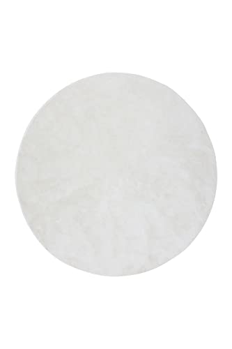 Blanca runder Polyester-Teppich - 200 x 200- Weiß von Venture Home