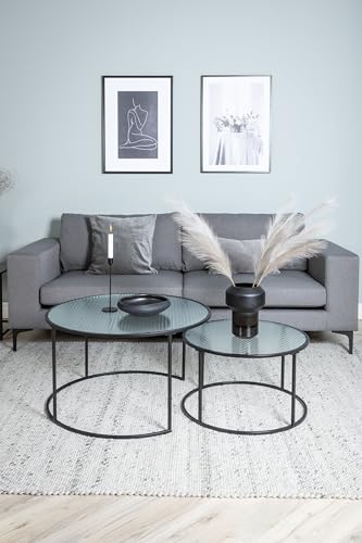 Bolero Sofa - 3-seater - Grey Fabric - Black Legs von Venture Home