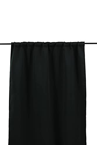 Evelyn Curtain Polyester blackout - Black - 135*240 - Multi tape von Venture Home