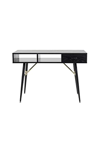 Gold Desk - Black Veneer - Black Legs - Brass details von Venture Home