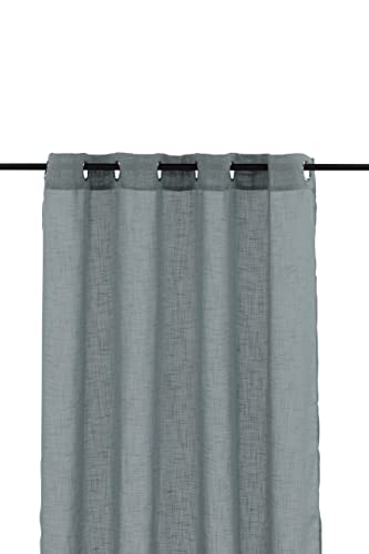 Kaya Curtain Polyester/fake linen - Grey - 140*240 - Eyelet von Venture Home