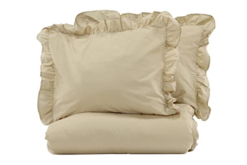 Levi Bed Set Cotton w ruffle - Light Yellow / - 150*200 von Venture Home