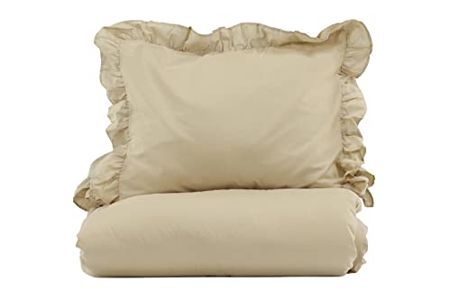 Levi Bed Set Cotton w ruffle - Light Yellow / - 240*220 von Venture Home