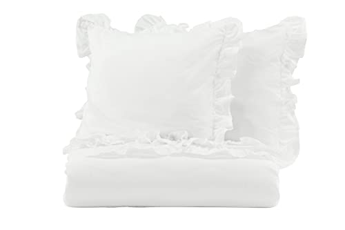 Levi Bed Set Cotton w ruffle - White / - 240*220 von Venture Home