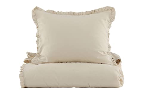 Lias Bed Set Cotton/linen - Beige - 150*200 von Venture Home