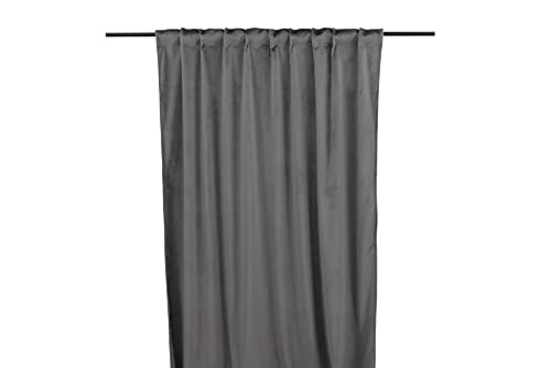 Mary Curtain Polyester/velvet - Grey / - 250*135 von Venture Home