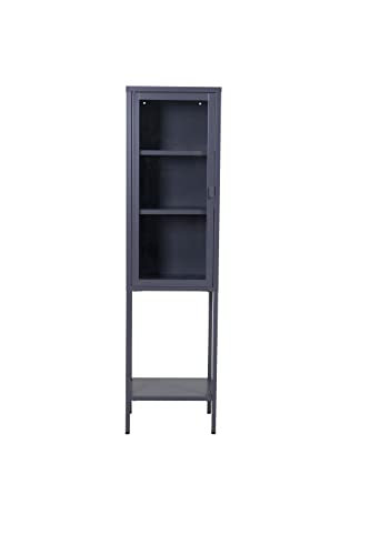 Misha - High Thin Cabinet w shelf - Grey von Venture Home