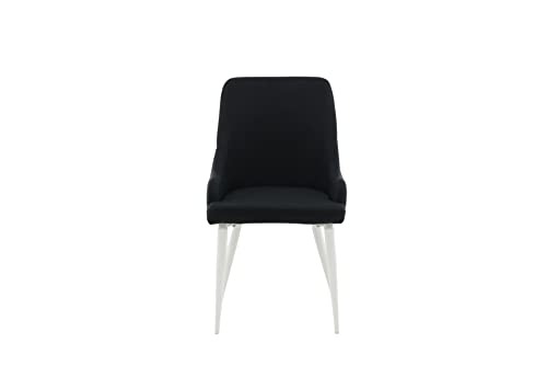 Plaza Dining Chair - White Legs - Black Fabric von Venture Home