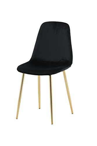 Venture Home Polar Chair Velvet/Matt Leg, Black,Brass, 528644 von Venture Home