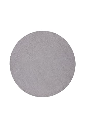 Runder Teddy-Teppich aus Polyester - 200 x 200 - Grau von Venture Home