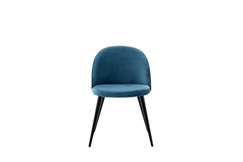 Velvet Dining Chair - Blue/Black von Venture Home