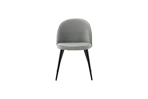 Velvet Dining Chair - Light Grey/Black von Venture Home
