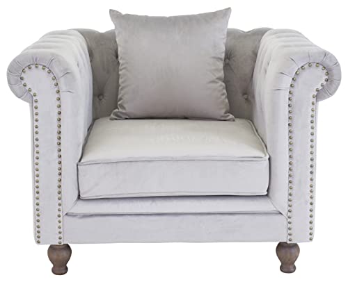 Venture Home Velvet One Seater - Grey von Venture Home