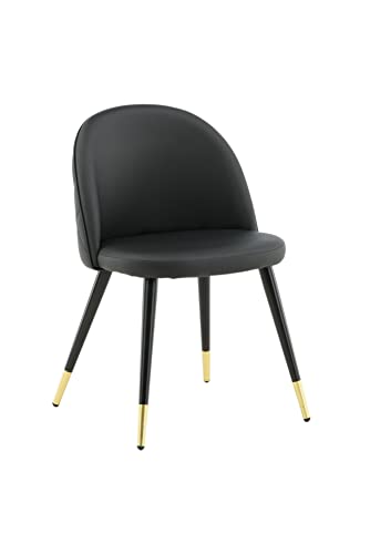 Venture Home Velvet Dining Chair w. Stiches in Back PU, Black,Brass, 5776,550 von Venture Home