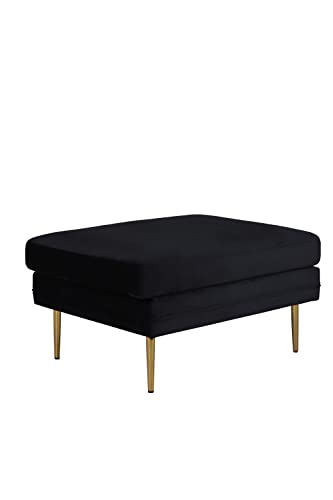 Venture Home 15550-888 Boom Ottoman, 100% Polyester-Samt, Schwarz, Messing von Venture Home