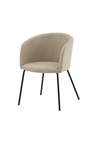 Venture Home 15562-810 Berit Chair, 100% Polyester-Leinen, Eisen, Beige, Schwarz von Venture Home