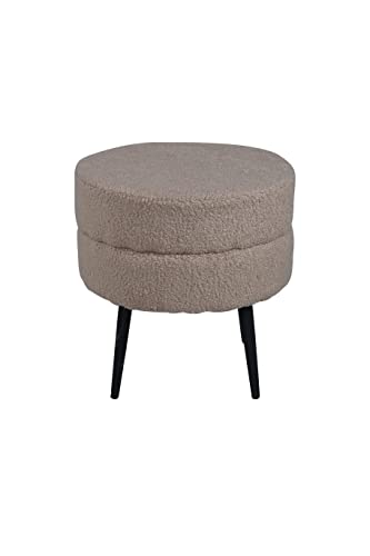 Venture Home 15577-403 Topfhocker, Teddy, Eisen, Bugholz, Beige, Schwarz von Venture Home