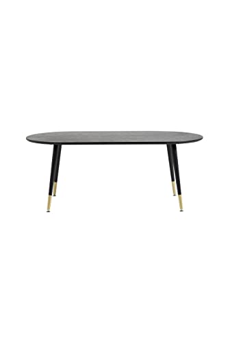 Venture Home Black Sofa Table Veneer Legs w Brass dipp, One Size von Venture Home