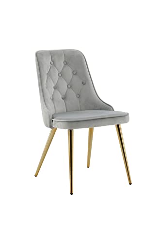 Venture Home Brass Deluxe Dining Chair-Brushed Leg/Light Grey Velvet, 6688,550 von Venture Home