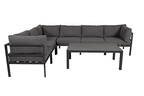 Venture Home Copacabana Sofa Black/Glass Table, 120x70 von Venture Home