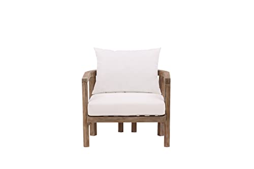 Venture Home Erica Single Chair- Acacia Wire Brushed/Off White Cushion von Venture Home