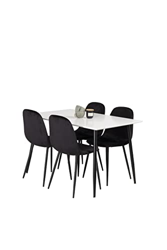 Venture Home Fleece Tabelle, gebogenes Holz, Schaumstoff, Stahl, MDF, Weiß/Schwarz, One Size von Venture Home