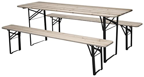 Venture Home Guniess - Foldable Table + Benches - Black/Wood von Venture Home