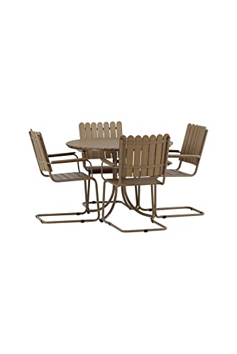 Venture Home Holmsund Dining Beige Alu Linnen Aintwood Table Set, One Size von Venture Home