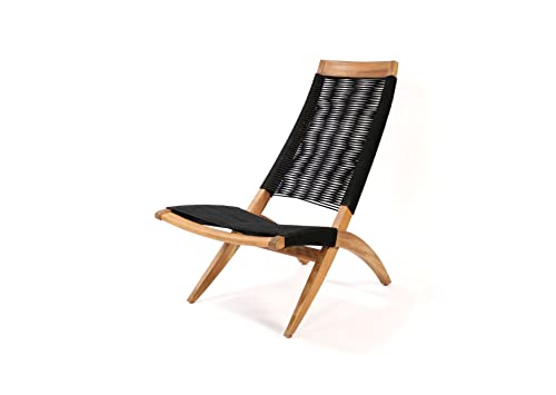 Venture Home Little John W/O armrest Lounge Chair - Black Rope/Acacia, KD Version. WO Cushion von Venture Home