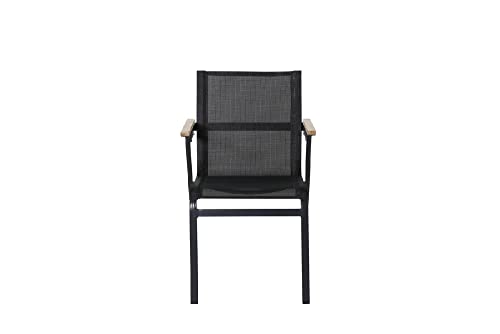 Venture Home Mexico - Dining Chair - Black alu/Black textilene/Teak Box von Venture Home