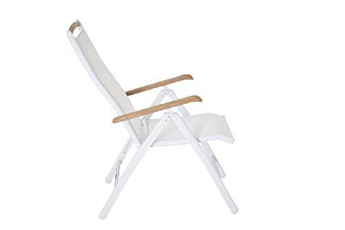 Venture Home Panama - 5:pos Chair - White alu/White textilene/Teak von Venture Home